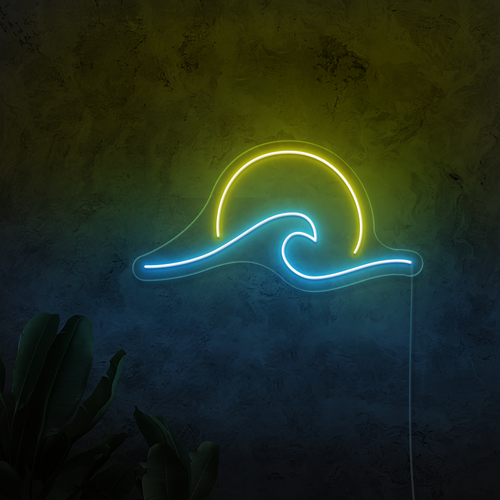 Beach Wave Sun Neon Sign