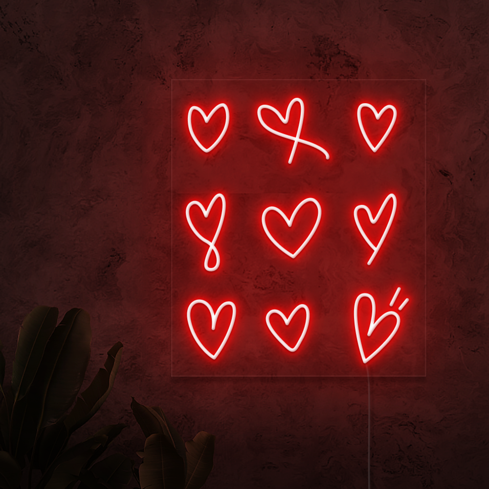 Hearts Neon Sign