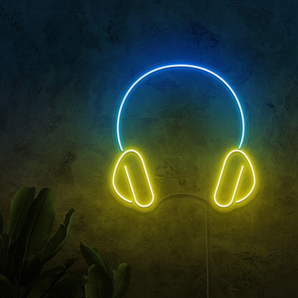 Headphones Neon Sign