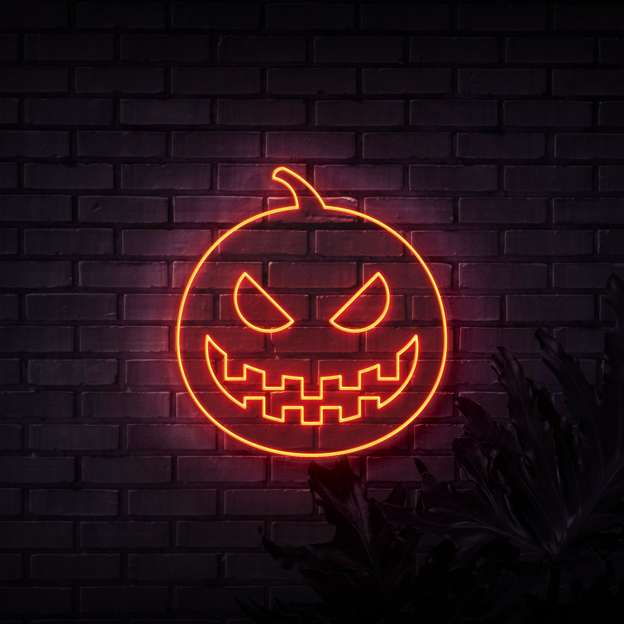 Scary Halloween Pumpkin Neon Sign