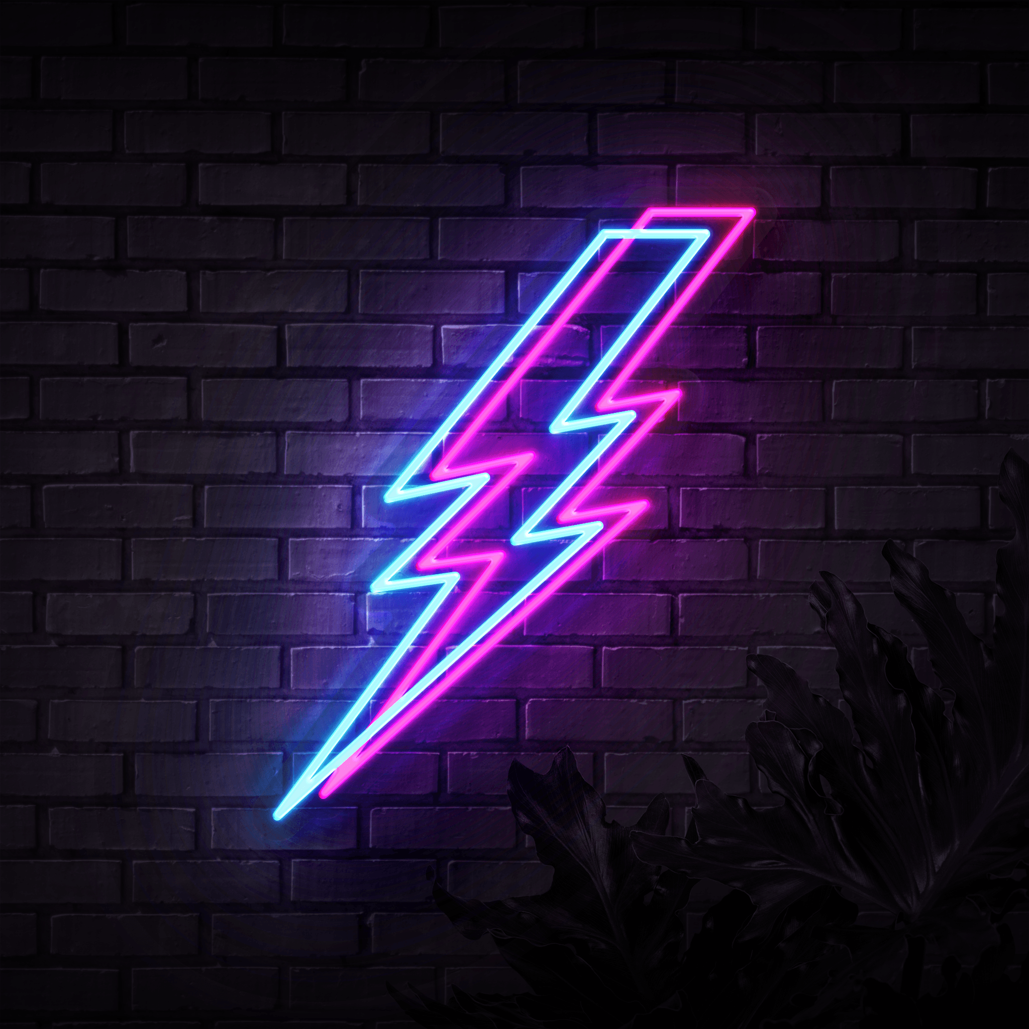 David Bowie Neon Lightning Bolt