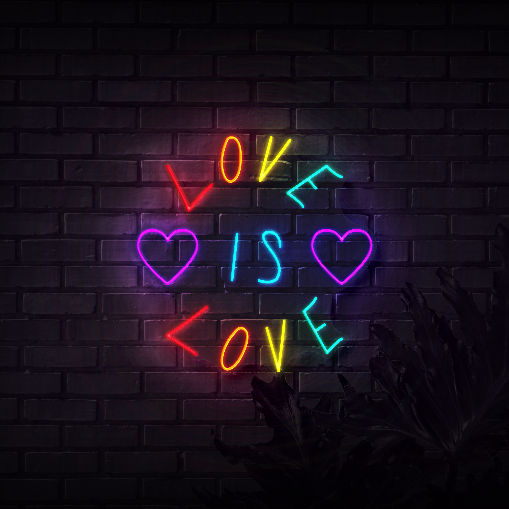 Love is Love Neon Sign Round