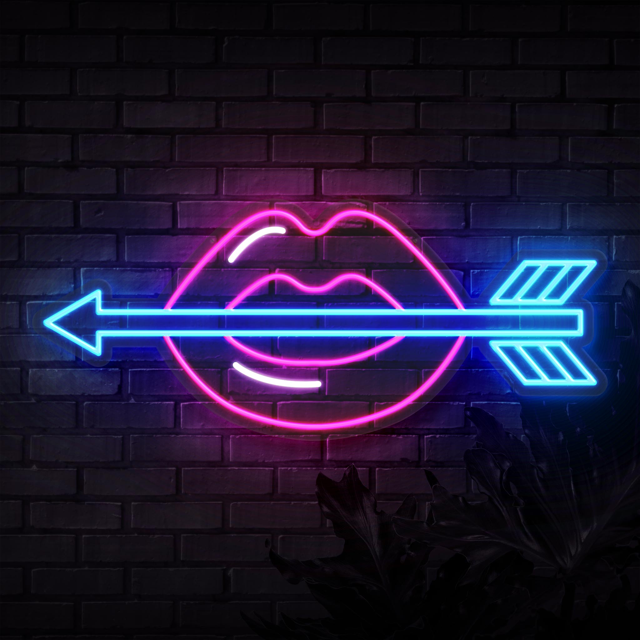 Arrow Lips Neon Sign