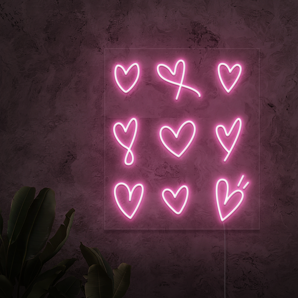 Hearts Neon Sign