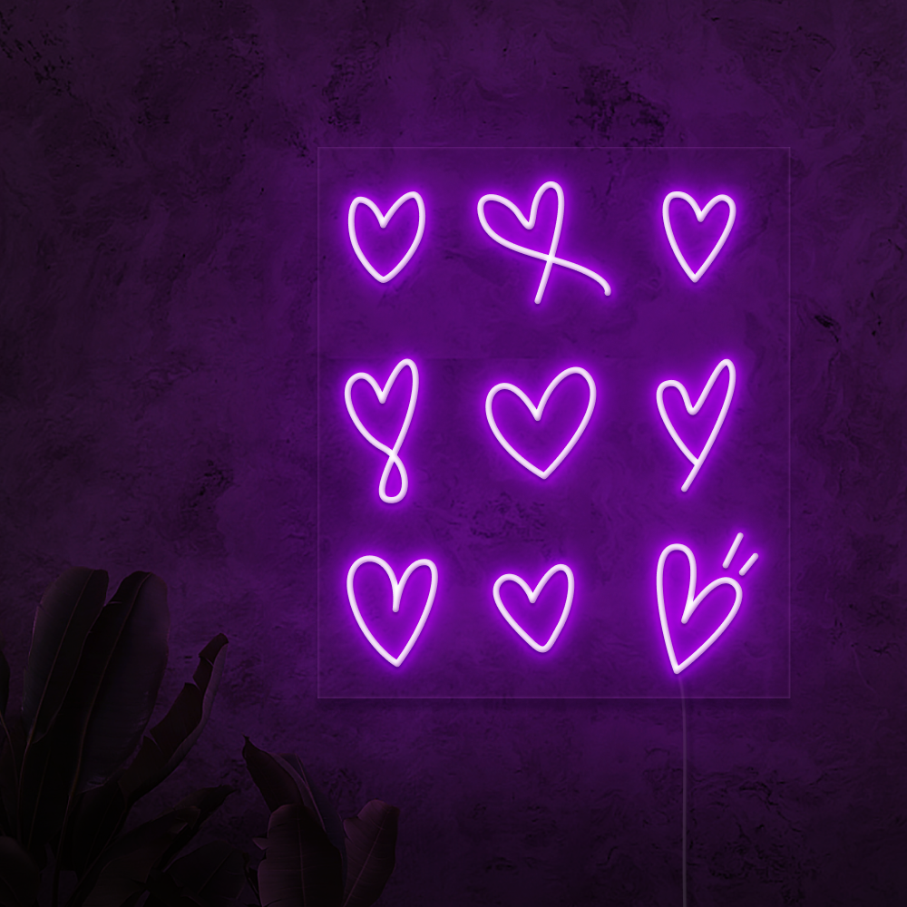 Hearts Neon Sign